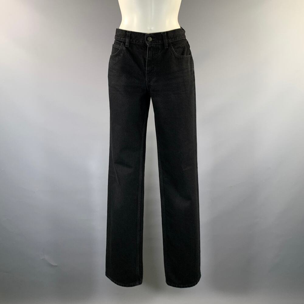 THE ROW Size 27 Black Cotton Straight leg Jeans